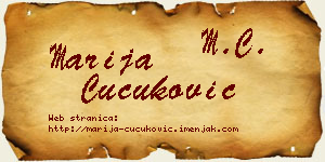 Marija Čučuković vizit kartica
